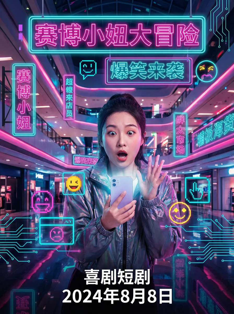无法拥抱的你电视剧 搞笑喜剧短剧 - 赛博小妞大冒险海报